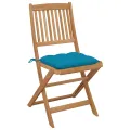 Chaises pliables d'extérieur avec coussins 8 pcs Bois d'acacia