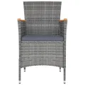 Chaises de salle à manger de jardin 4 pcs Résine tressée Gris
