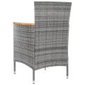 Chaises de salle à manger de jardin 4 pcs Résine tressée Gris