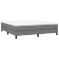 cadre de lit avec matelas Gris foncé 180x200cm Tissu