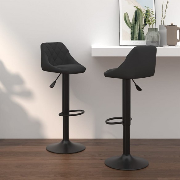 Tabourets de bar lot de 2 noir velours