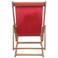Chaise pliable de plage Tissu et cadre en bois Rouge