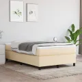 cadre de lit Crème 120x200 cm Tissu