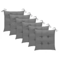 Chaises à dîner d'extérieur 6 pcs avec coussins Acacia massif