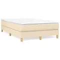 cadre de lit avec matelas Crème 120x200 cm Tissu