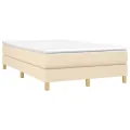 cadre de lit avec matelas Crème 120x200 cm Tissu