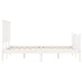 Cadre de lit avec tête de lit blanc 140x200 cm bois massif