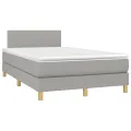 cadre de lit matelas LED Gris clair 120x200 cm Tissu