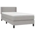 cadre de lit avec matelas Gris clair 100x200cm Tissu