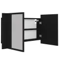 Armoire à miroir de salle de bain LED Noir 80x12x45 Acrylique