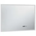 Miroir à LED et capteur tactile et affichage d'heure 100x60 cm