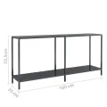 Table console Noir 160x35x75,5 cm Verre trempé