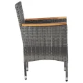 Chaises de salle à manger de jardin 2 pcs Résine tressée Gris