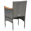 Chaises de salle à manger de jardin 2 pcs Résine tressée Gris