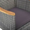 Chaises de salle à manger de jardin 2 pcs Résine tressée Gris