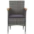 Chaises de salle à manger de jardin 2 pcs Résine tressée Gris