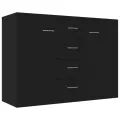 Buffet Noir 88x30x65 cm Aggloméré