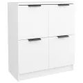 Buffets 2 pcs Blanc 60x30x70 cm Bois d'ingénierie