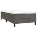 cadre de lit et matelas Gris foncé 90x200 cm Velours