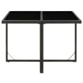 Table de jardin Noir 109x107x74 cm Résine tressée et verre