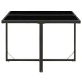 Table de jardin Noir 109x107x74 cm Résine tressée et verre