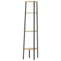 Étagère d'angle 4 niveaux Marron clair et noir 45,5x31,5x150 cm