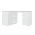 Bureau d'angle Blanc 145x100x76 cm Bois d'ingénierie