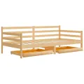 Lit de repos avec tiroirs 90x200 cm Bois de pin massif