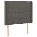 cadre de lit matelas et LED Gris foncé 100x200 cm