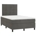 cadre de lit matelas et LED Gris foncé 120x200 cm
