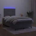 cadre de lit matelas et LED Gris foncé 120x200 cm