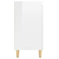 Buffet avec pieds en bois Blanc brillant 60x35x70 cm Aggloméré