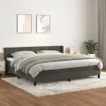 cadre de lit et matelas Gris foncé 200x200cm Velours