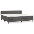 cadre de lit et matelas Gris foncé 200x200cm Velours