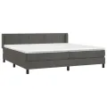cadre de lit et matelas Gris foncé 200x200cm Velours