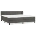 cadre de lit et matelas Gris foncé 200x200cm Velours
