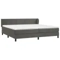 cadre de lit et matelas Gris foncé 200x200cm Velours