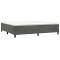 cadre de lit et matelas Gris foncé 200x200cm Velours