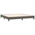 cadre de lit et matelas Gris foncé 200x200cm Velours