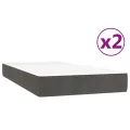 cadre de lit et matelas Gris foncé 200x200cm Velours