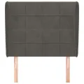Tête de lit avec oreilles Gris foncé 103x23x118/128 cm Velours
