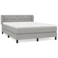 cadre de lit avec matelas Gris clair 140x200cm Tissu