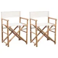 Chaise pliable 2 pcs Bambou et toile