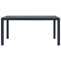 Table de jardin Anthracite 150x90x72 cm Plastique Aspect rotin