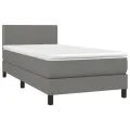 cadre de lit avec matelas et LED Gris foncé 90x190cm