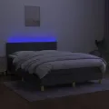 cadre de lit et matelas et LED Gris foncé 140x190 cm