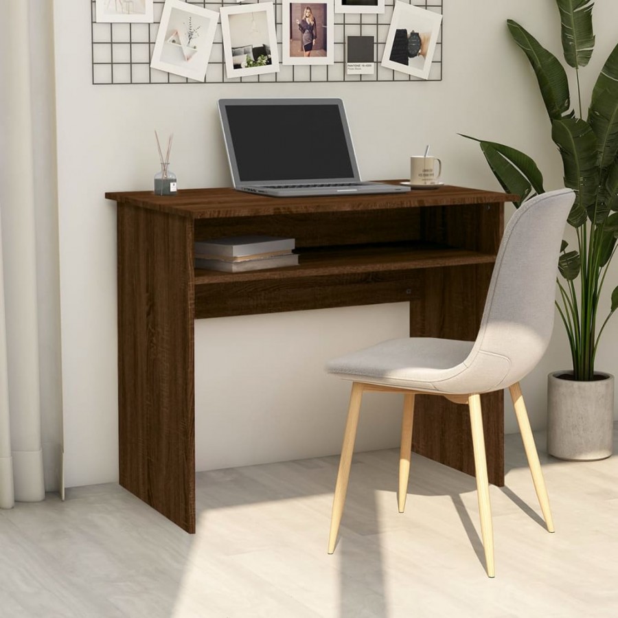 Bureau Chêne marron 90x50x74 cm Bois d'ingénierie