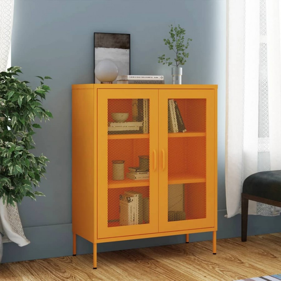 Armoire de rangement Jaune moutarde 80x35x101,5 cm Acier