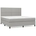 cadre de lit avec matelas Gris clair 180x200cm Tissu