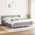 cadre de lit avec matelas Gris clair 180x200cm Tissu